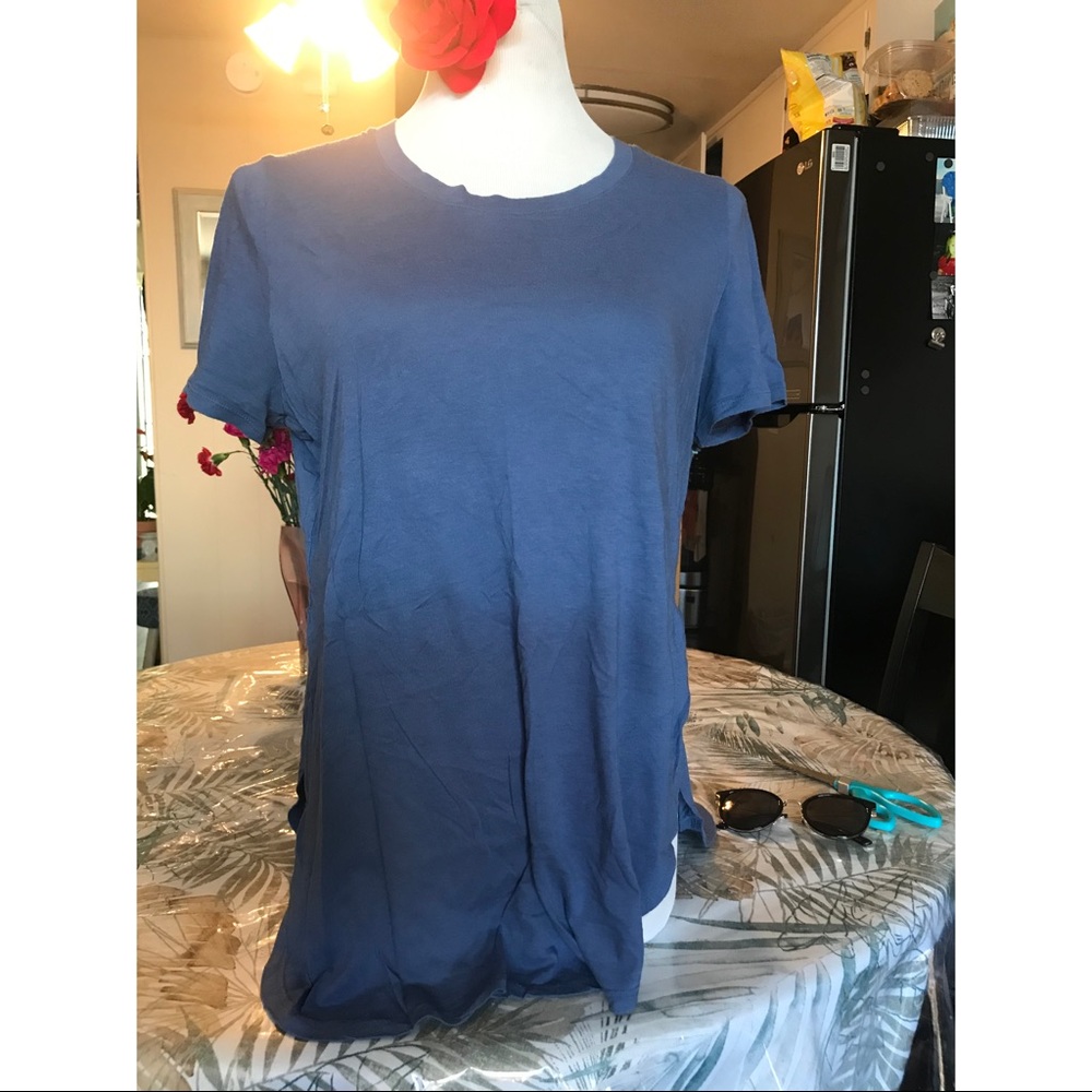 Blue Short-Sleeve T-Shirt Dress